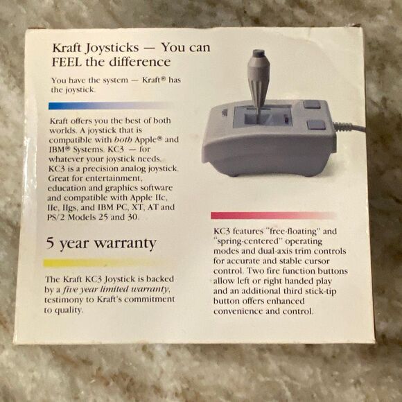 Kraft KC3 Precision Joystick Apple / IBM Compatible Original Box Instructions - Picture 6 of 9